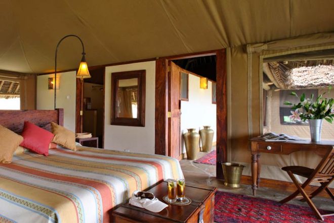 Elewana Tortilis Camp Family Tent Main Bedroom Interior