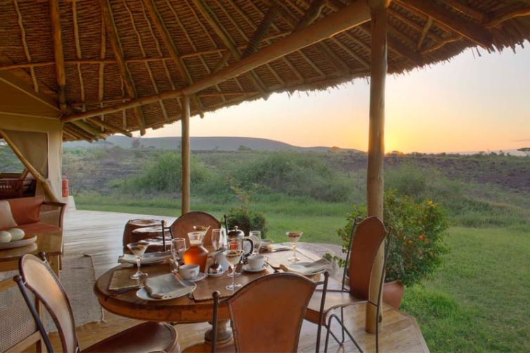 Elewana Tortilis Camp Private House Verandah Breakfast