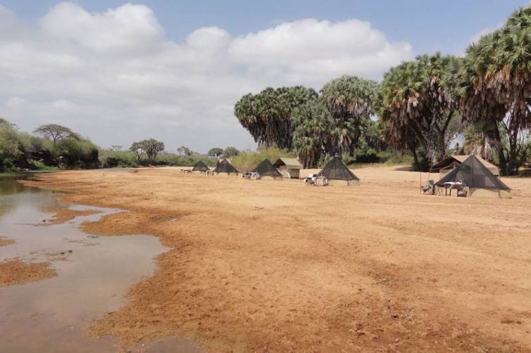 Sarara Camp fly camp riverbed