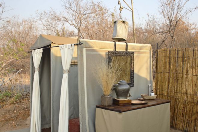 Kichaka Expeditions frontier tent bathroom