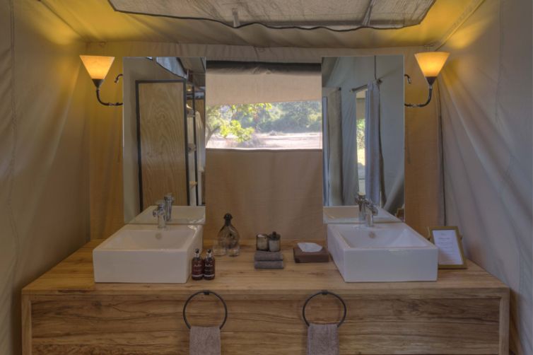 Kwihala Tented Camp bathroom