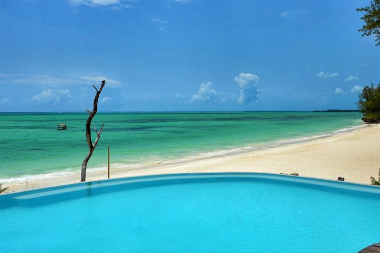 Pongwe Beach Hotel pool and beach