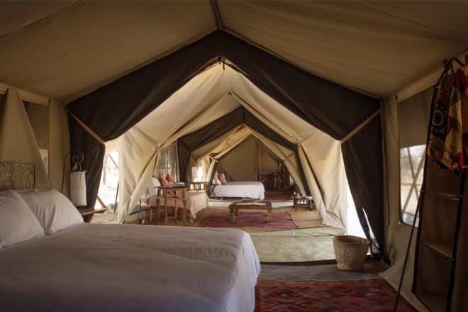 Serian Serengeti Camp family tent interior