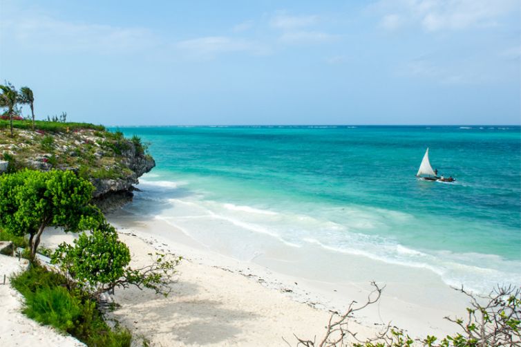 Zawadi Hotel beach and dhow