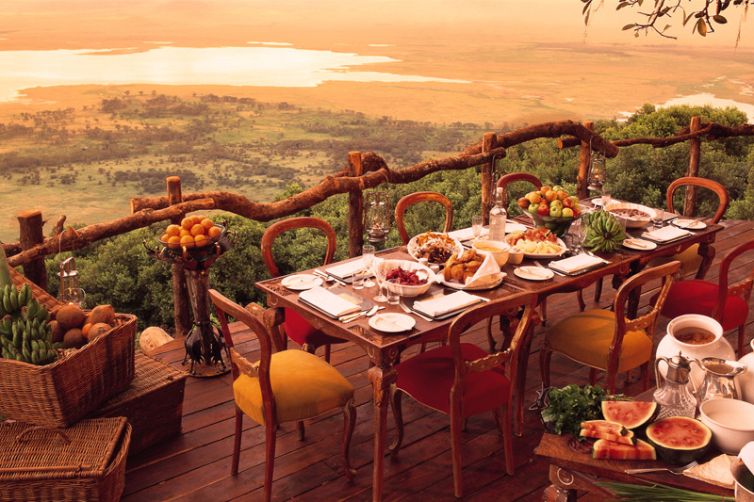 &Beyond Ngorongoro Crater Lodge breakfast on deck