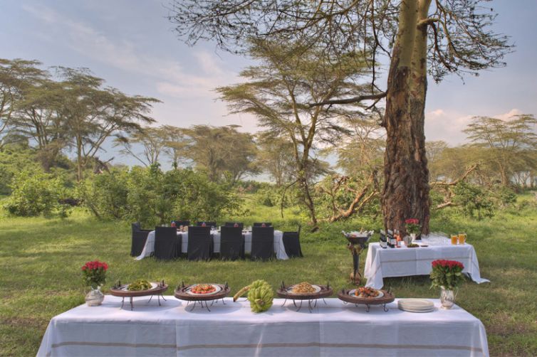&Beyond Ngorongoro Crater Lodge bush dining