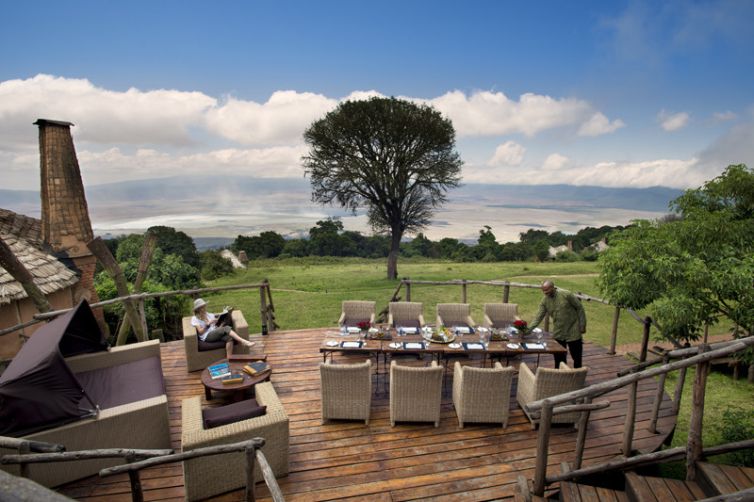 &Beyond Ngorongoro Crater Lodge dining on deck
