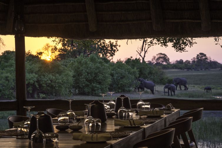 Savute Safari Lodge Dining - Elephants