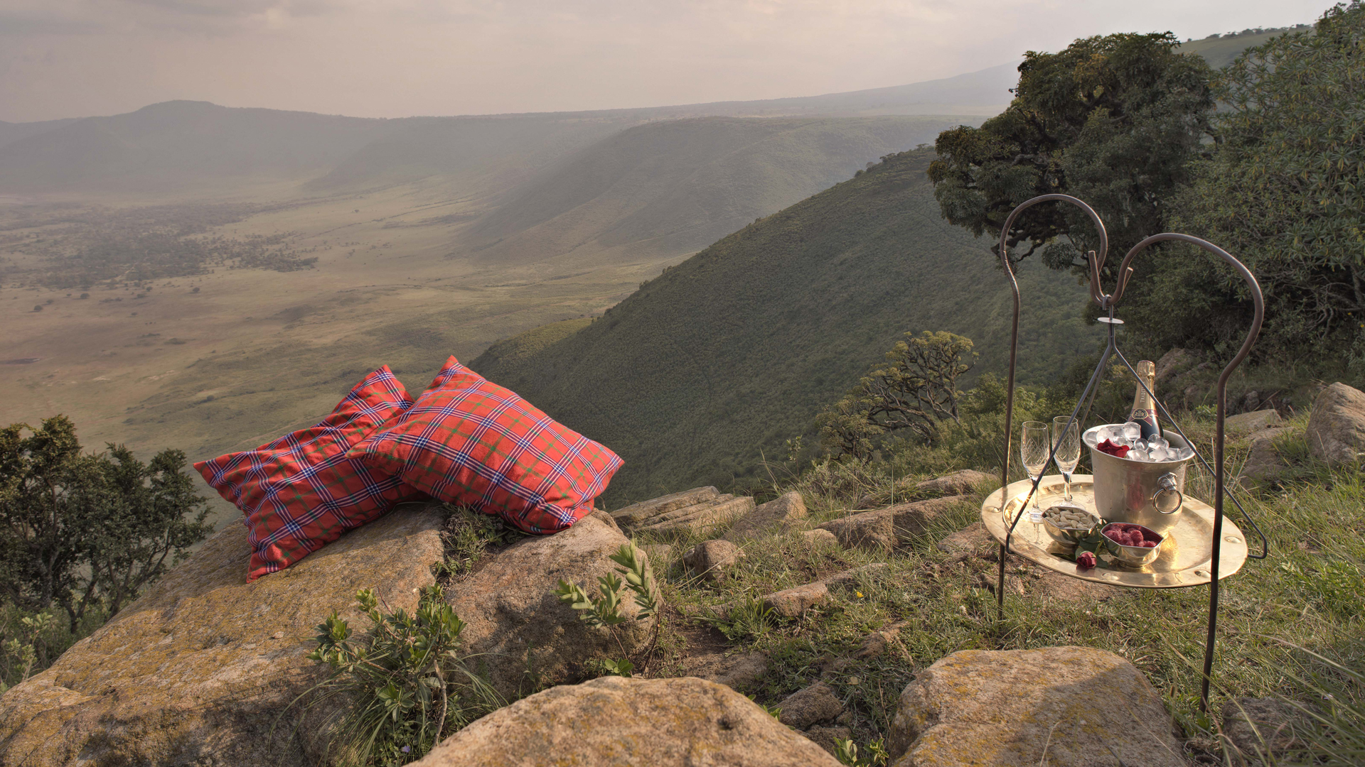 Tanzania Honeymoons &beyond Ngorongoro crater lodge champagne in the bush