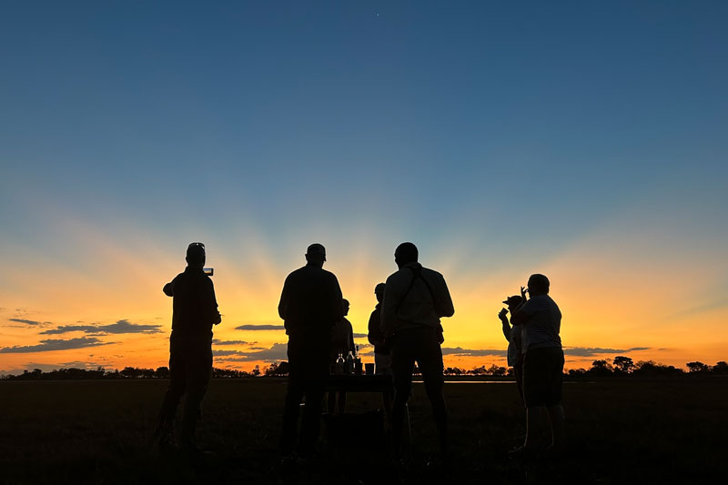 28 sunset drinks silhouette okavango delta