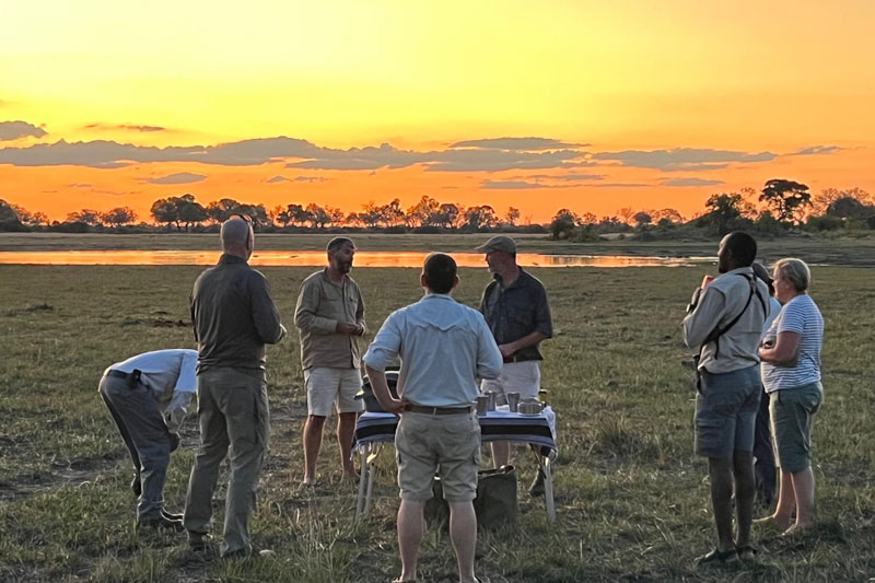 29 kweene trails sunset drinks okavango delta